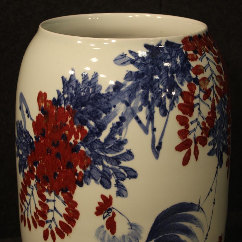 21st Century Glazed and Hand Painted Ceramic Chinese Vase, 2000 For Sale 2
