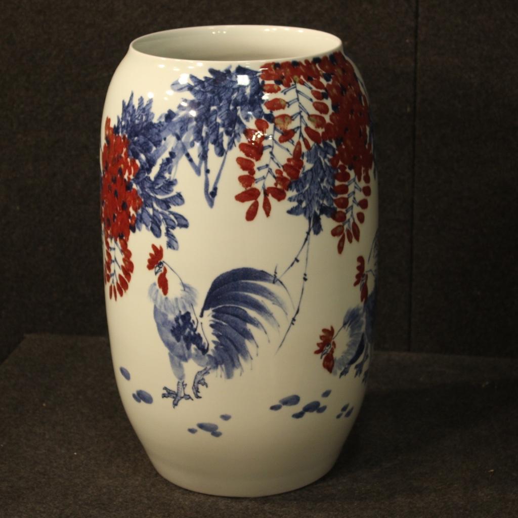 21st Century Glazed and Hand Painted Ceramic Chinese Vase, 2000 For Sale 3