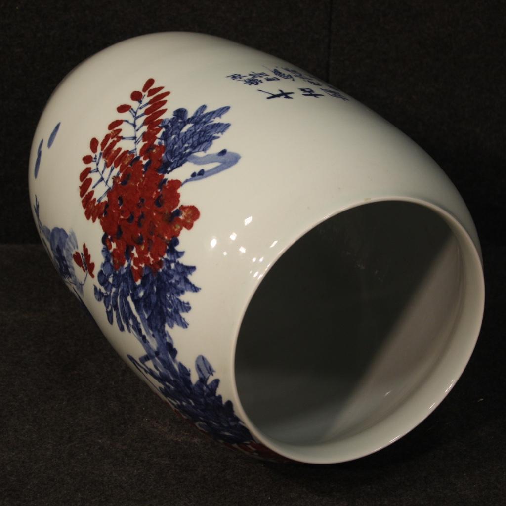 21st Century Glazed and Hand Painted Ceramic Chinese Vase, 2000 For Sale 5