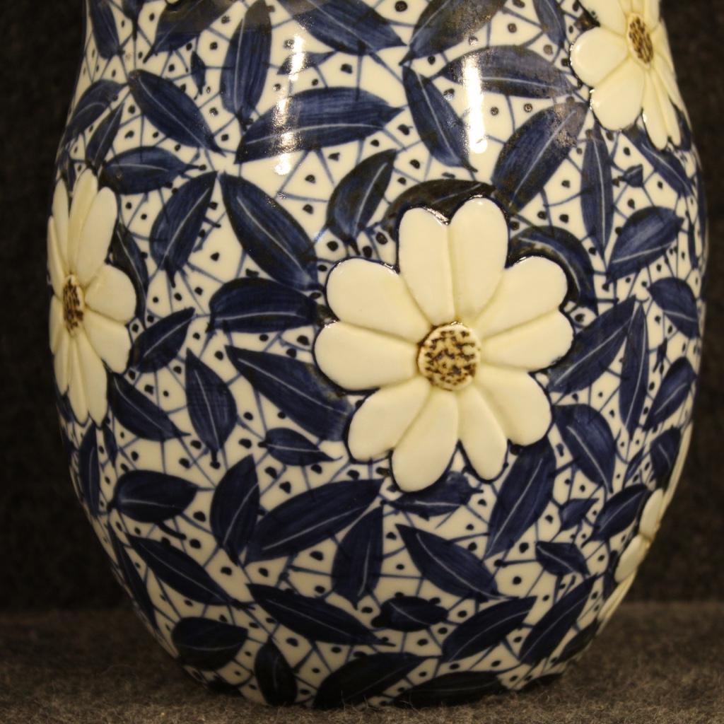 Contemporary 21st Century Glazed and Painted Ceramic Oriental Chinese Vase, 2000