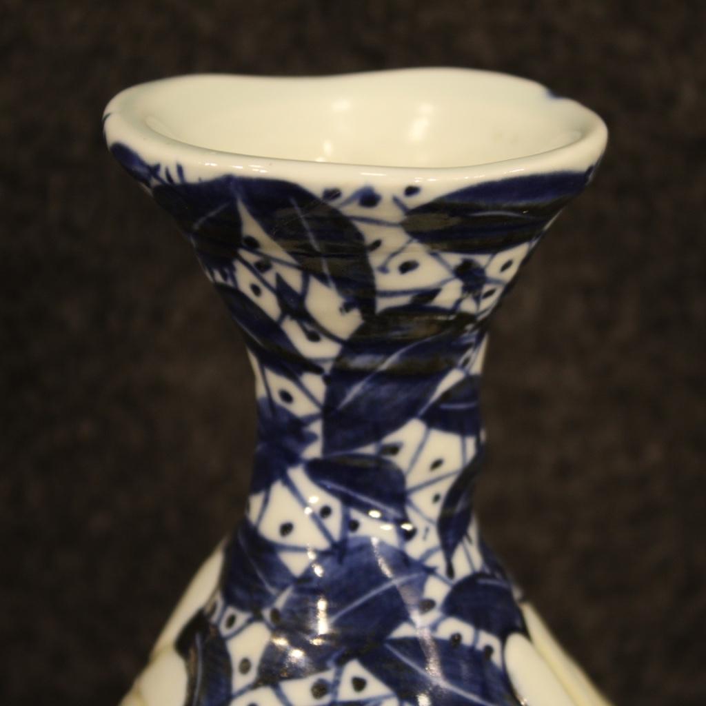 21st Century Glazed and Painted Ceramic Oriental Chinese Vase, 2000 1