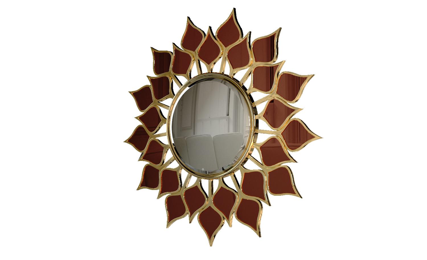 Portuguese 21st Century Goa Mirror Bronze Mirror Petals For Sale