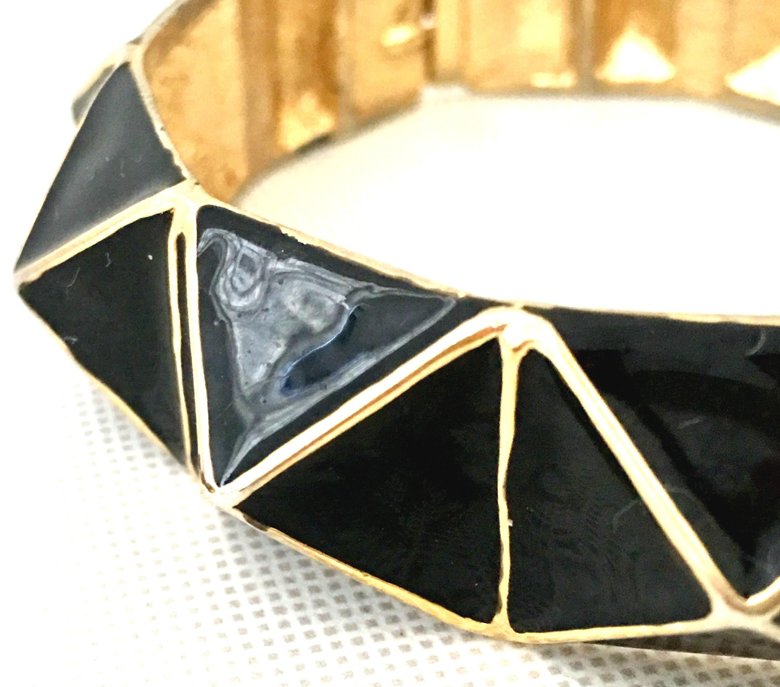 21st Century Gold & Enamel Clamper Bangle Bracelet By, Kenneth Lane 2