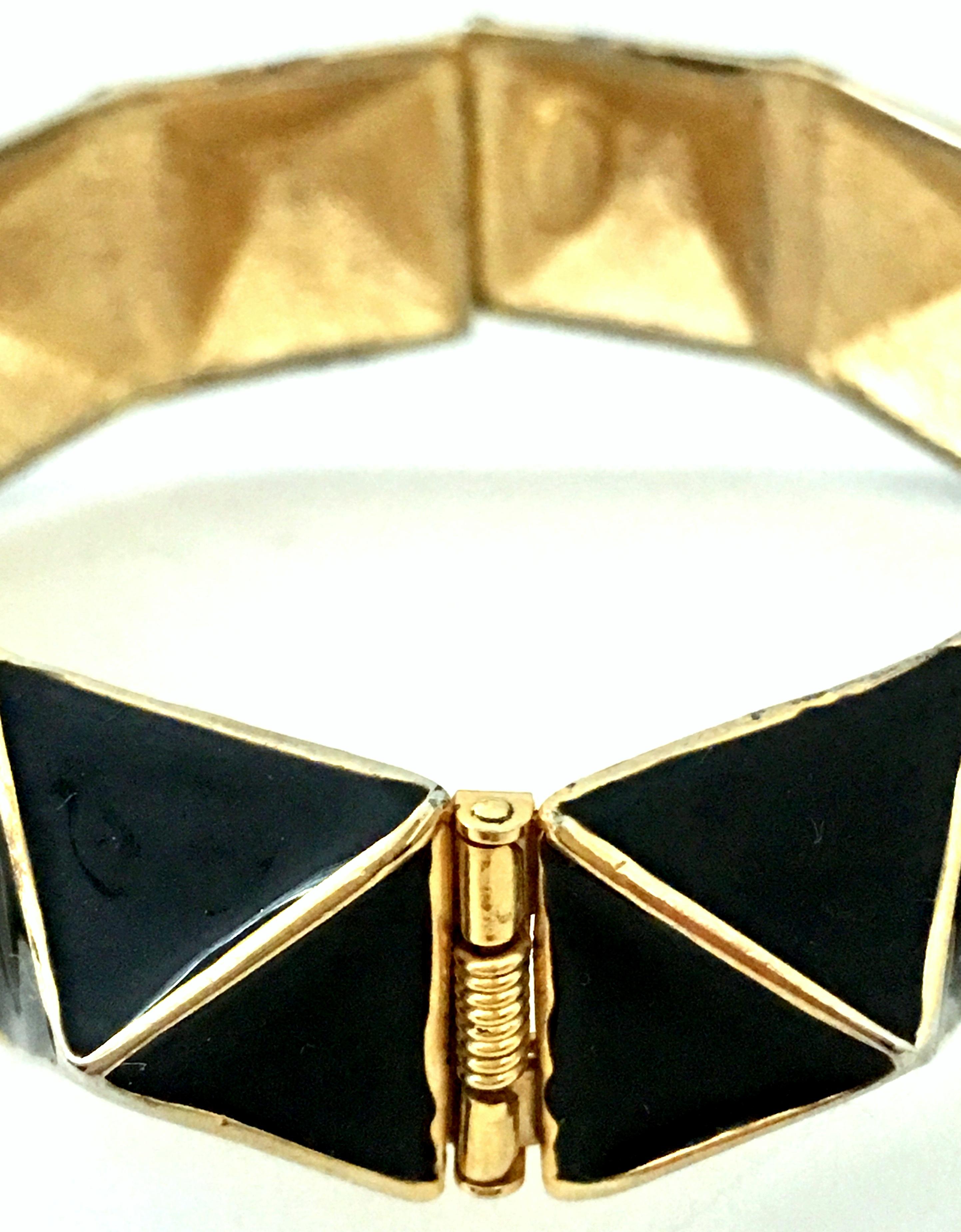 21st Century Gold & Enamel Clamper Bangle Bracelet By, Kenneth Lane 3