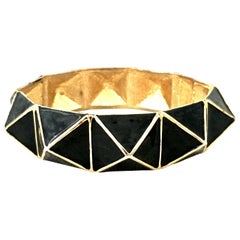 21st Century Gold & Enamel Clamper Bangle Bracelet By, Kenneth Lane