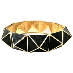 21st Century Gold & Enamel Clamper Bangle Bracelet By, Kenneth Lane