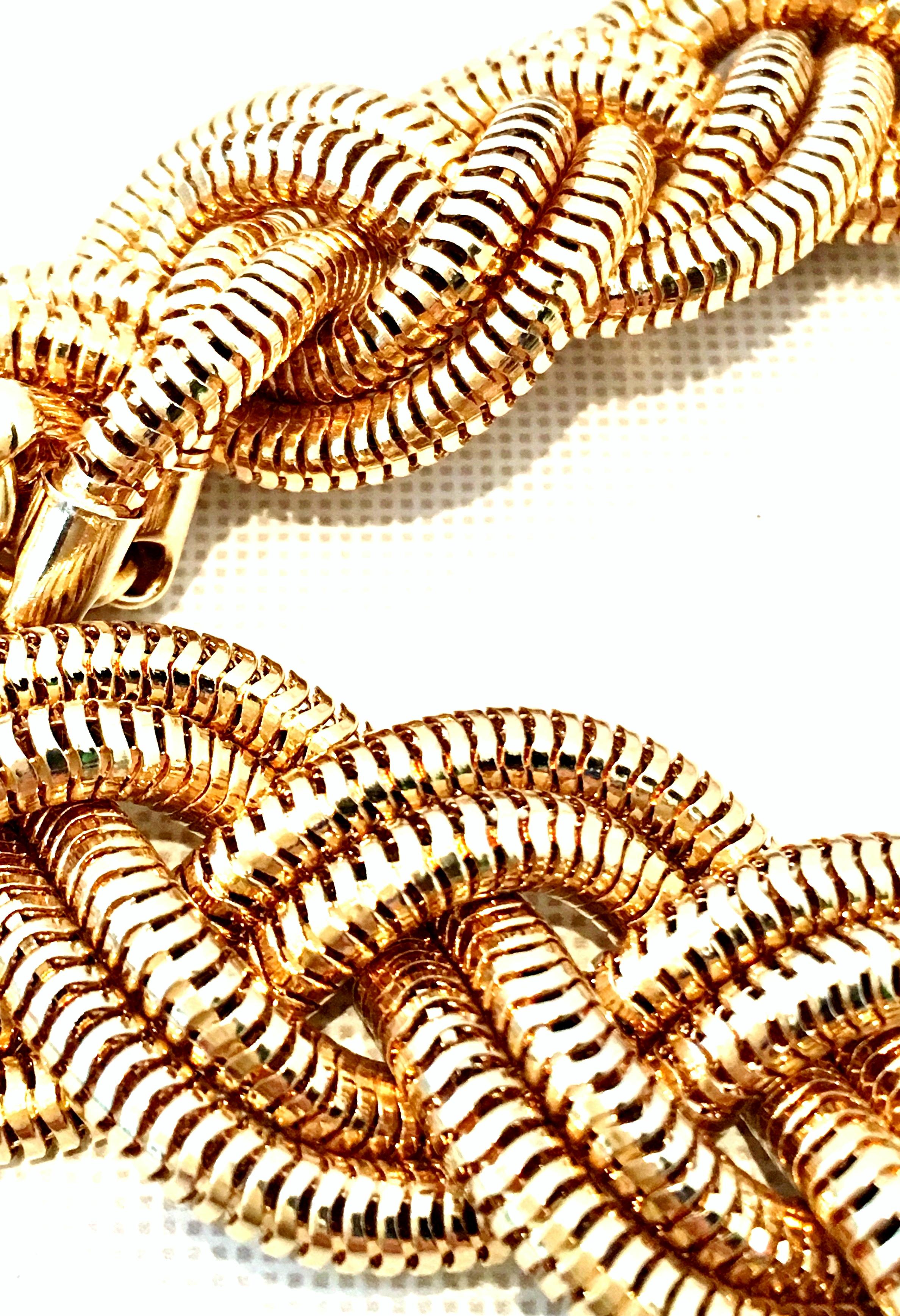 21st Century Gold Plate Mesh Rope Choker Style Necklace By, Giles & Bro In Good Condition For Sale In West Palm Beach, FL