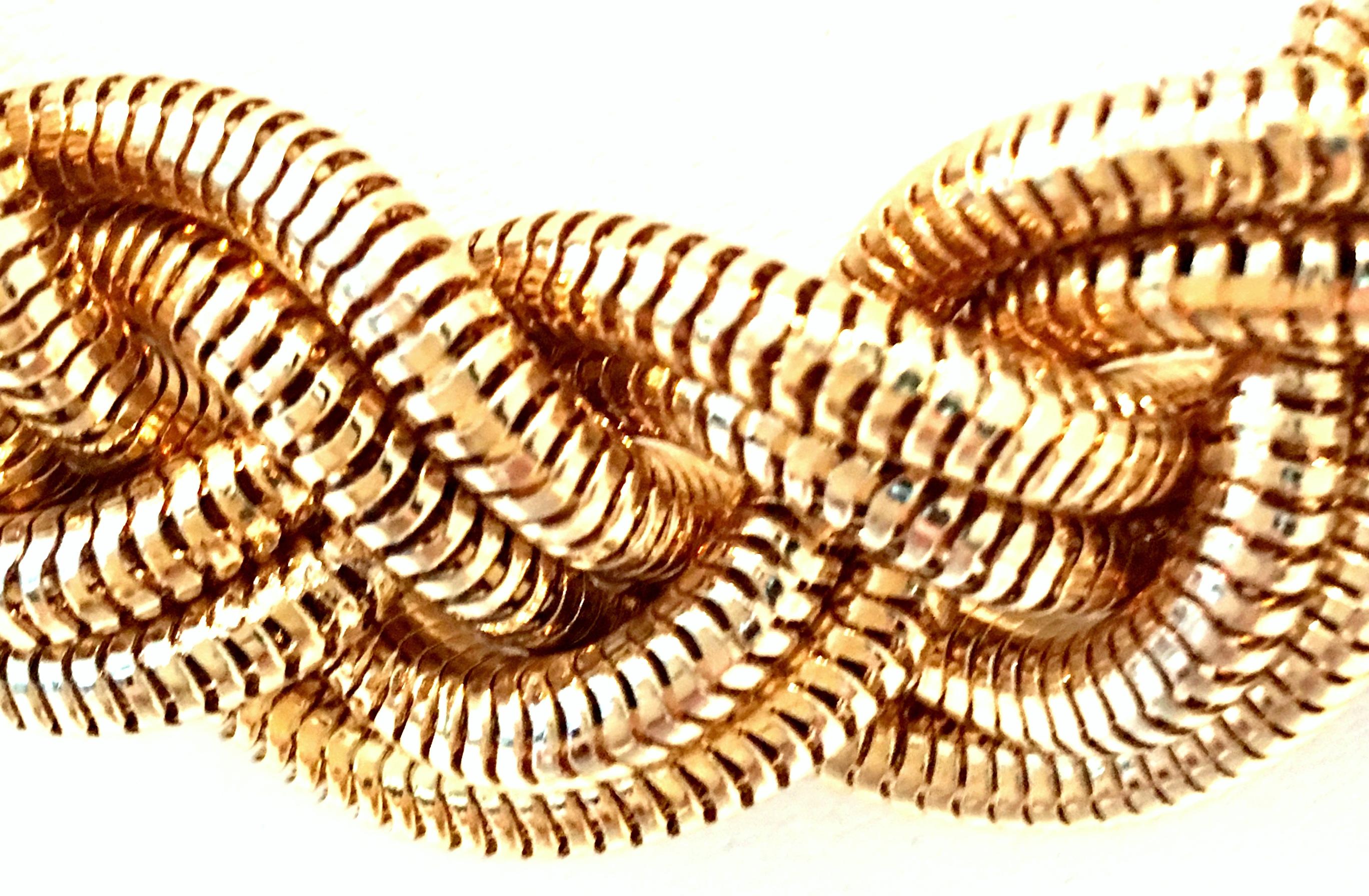 21st Century Gold Plate Mesh Rope Choker Style Necklace By, Giles & Bro For Sale 1