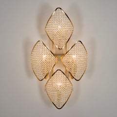 21st Century Gold Plated Chandelier and Crystals Shades by Roberto Lazzeroni
