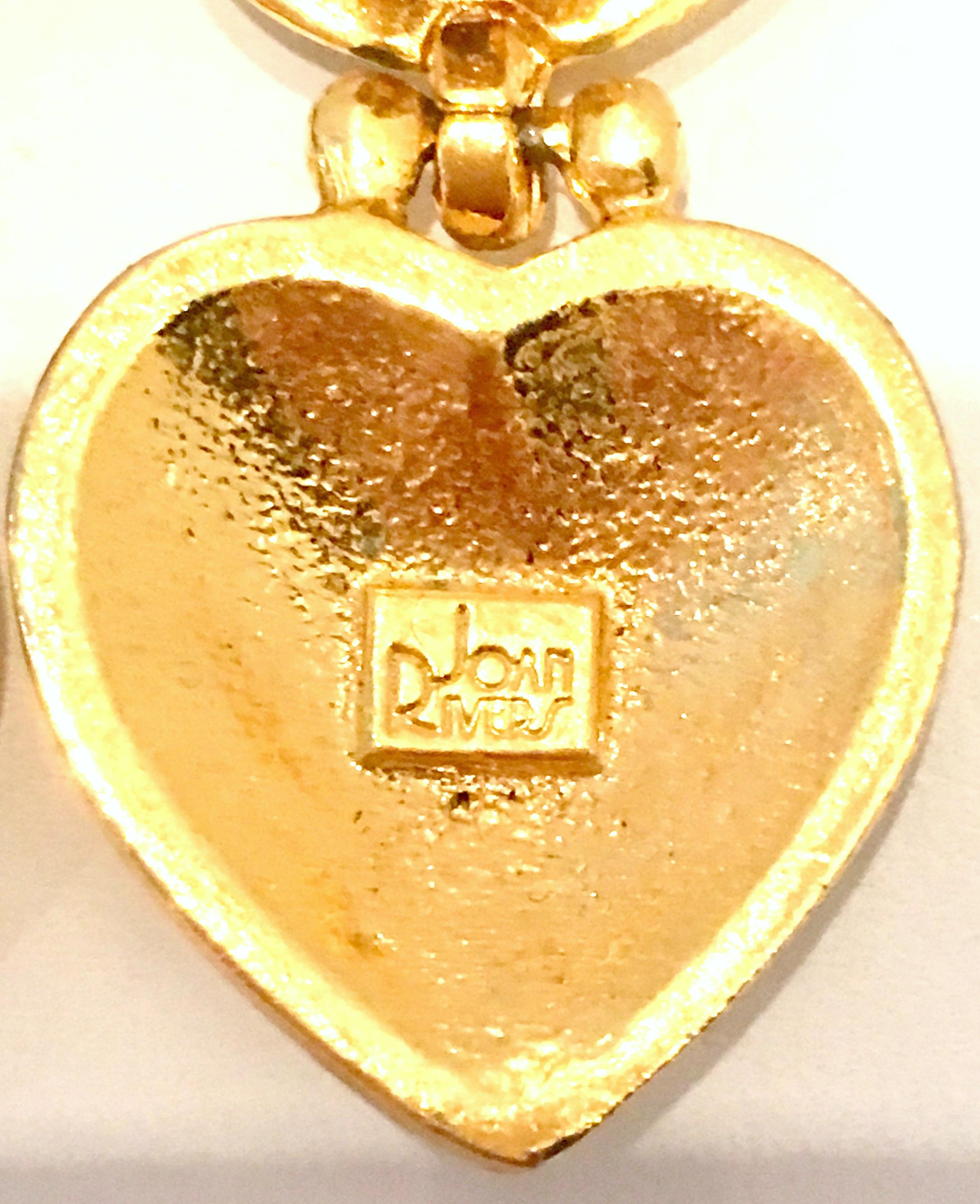 21st Century Gold Swarovski Crystal Heart Earrings By, Joan Rivers For Sale 5