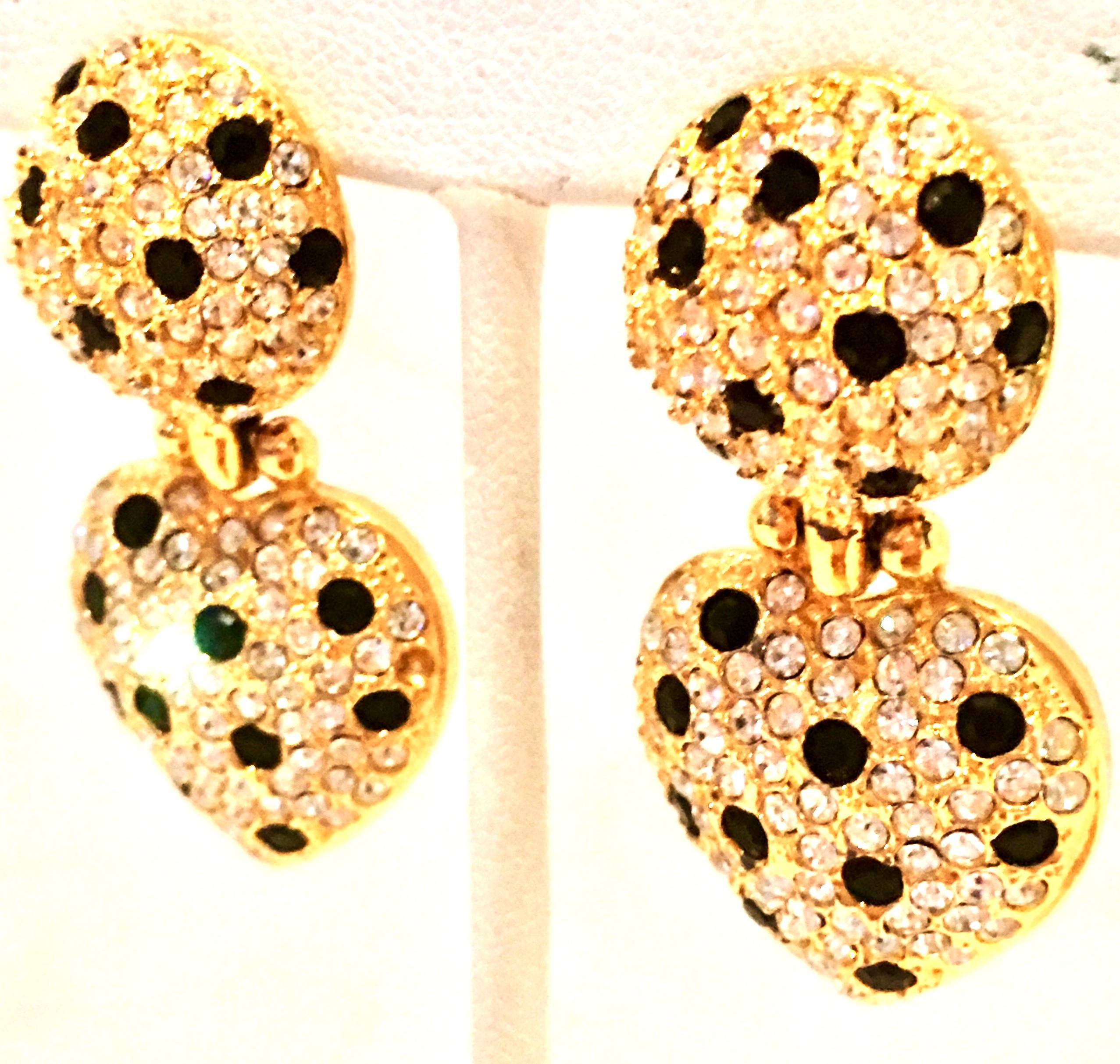 swarovski gold heart earrings