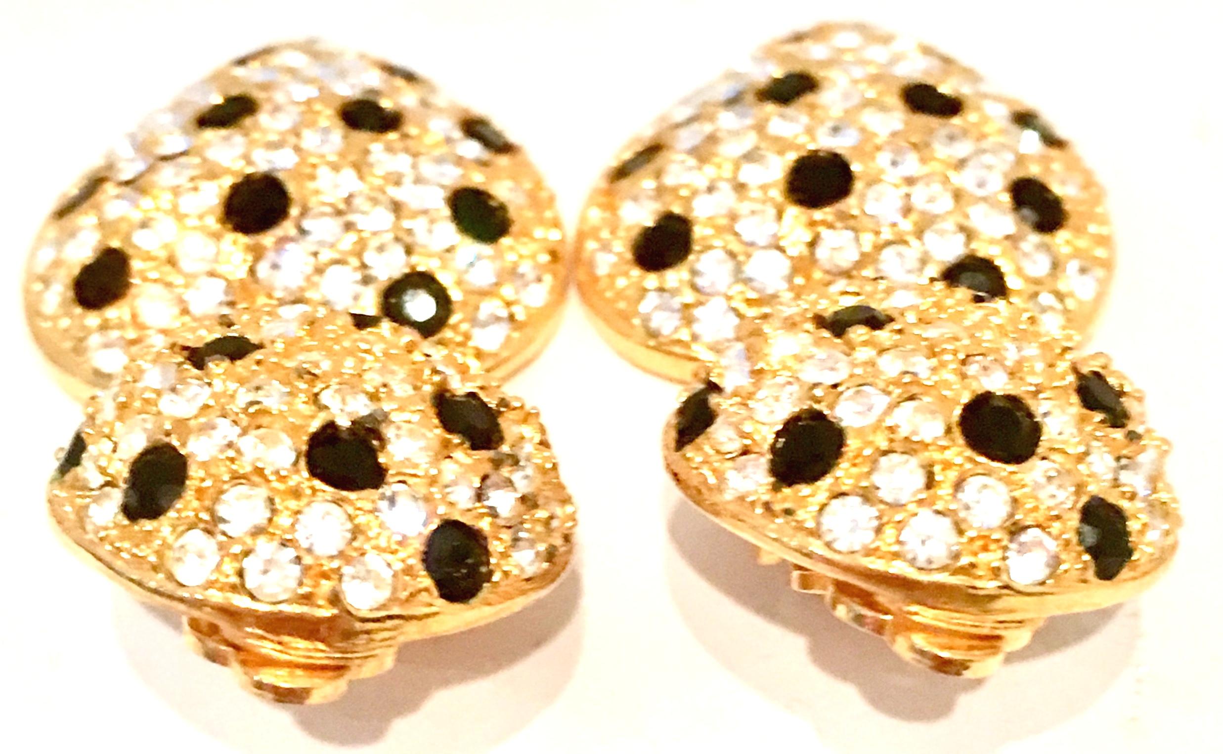 21st Century Gold Swarovski Crystal Heart Earrings By, Joan Rivers For Sale 2