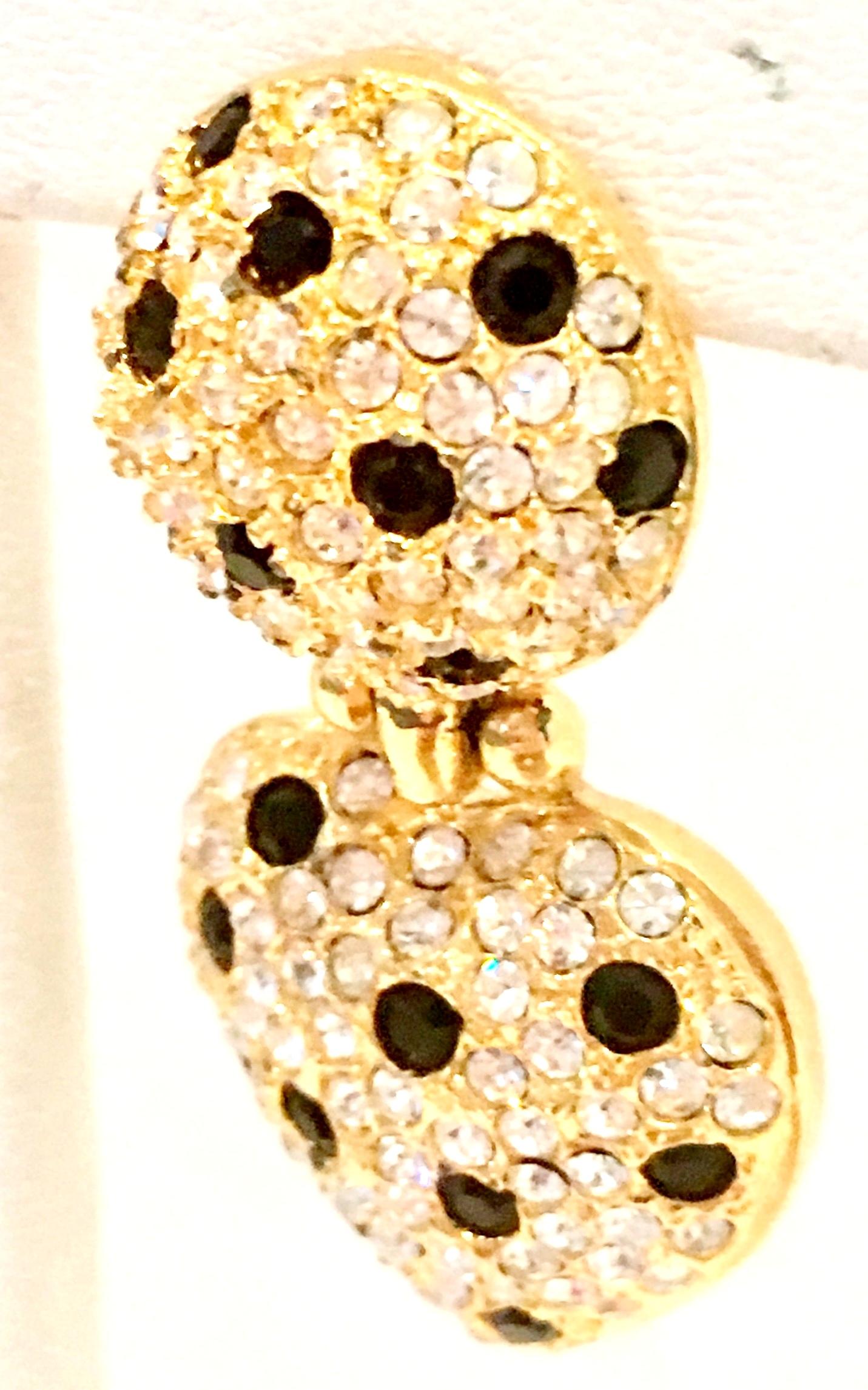 21st Century Gold Swarovski Crystal Heart Earrings By, Joan Rivers For Sale 3