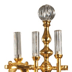 21st Century Golden Bronze and Crystal Fireplace Tools