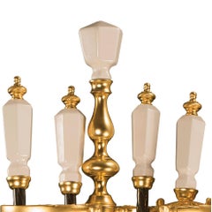 Kaminbesteck aus Goldbronze und Porzellan des 21. Jahrhunderts