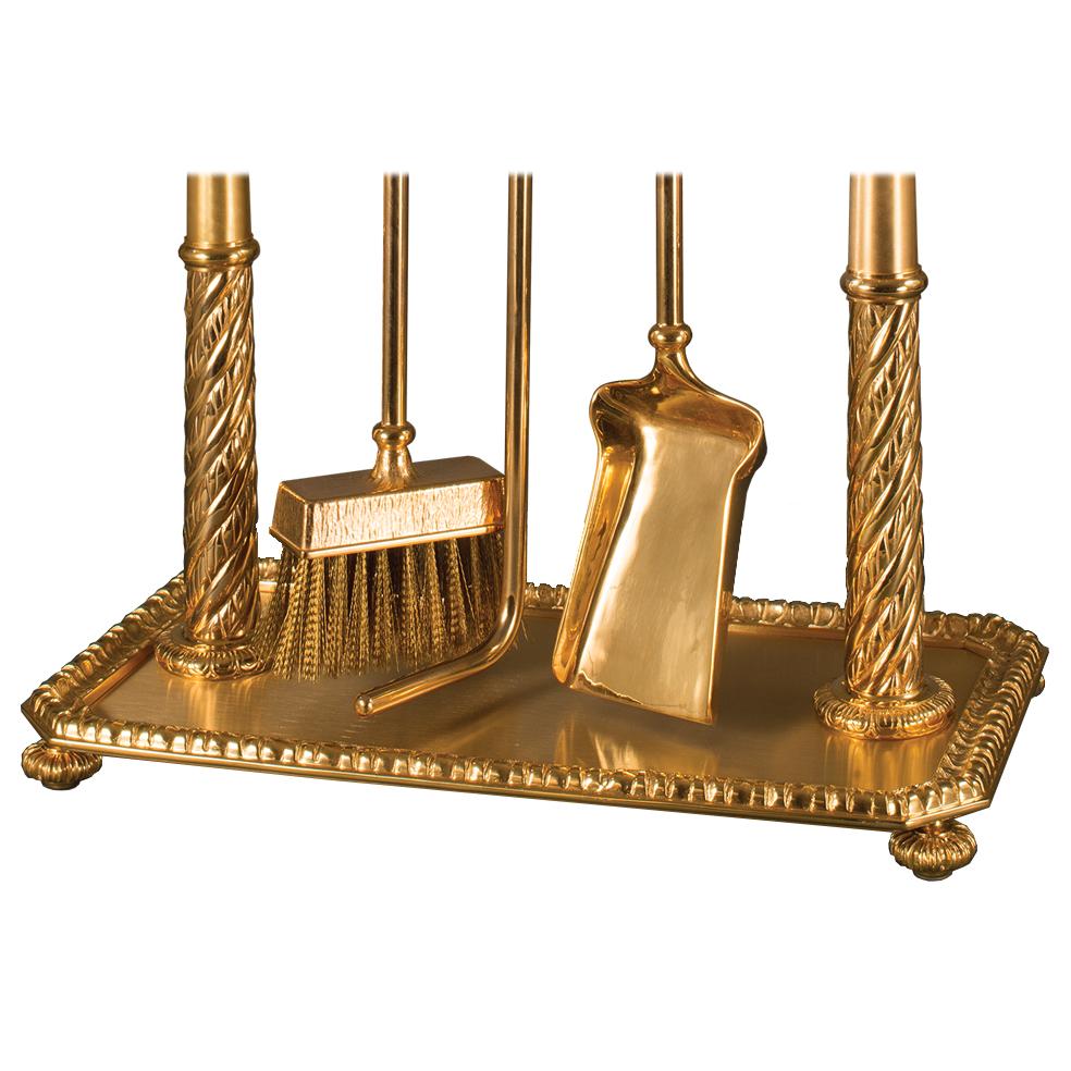 Italian 21st Century, Golden Bronze Fireplace Tools For Sale