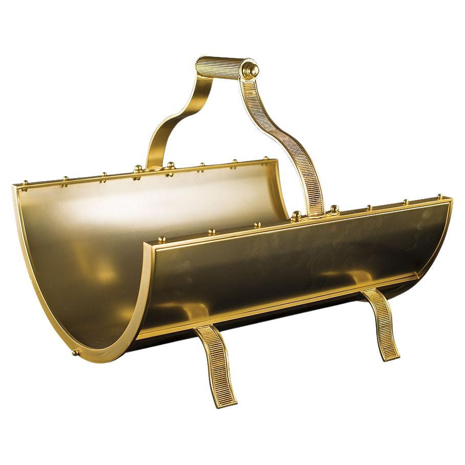 21st Century Golden Bronze Woodholder For Sale