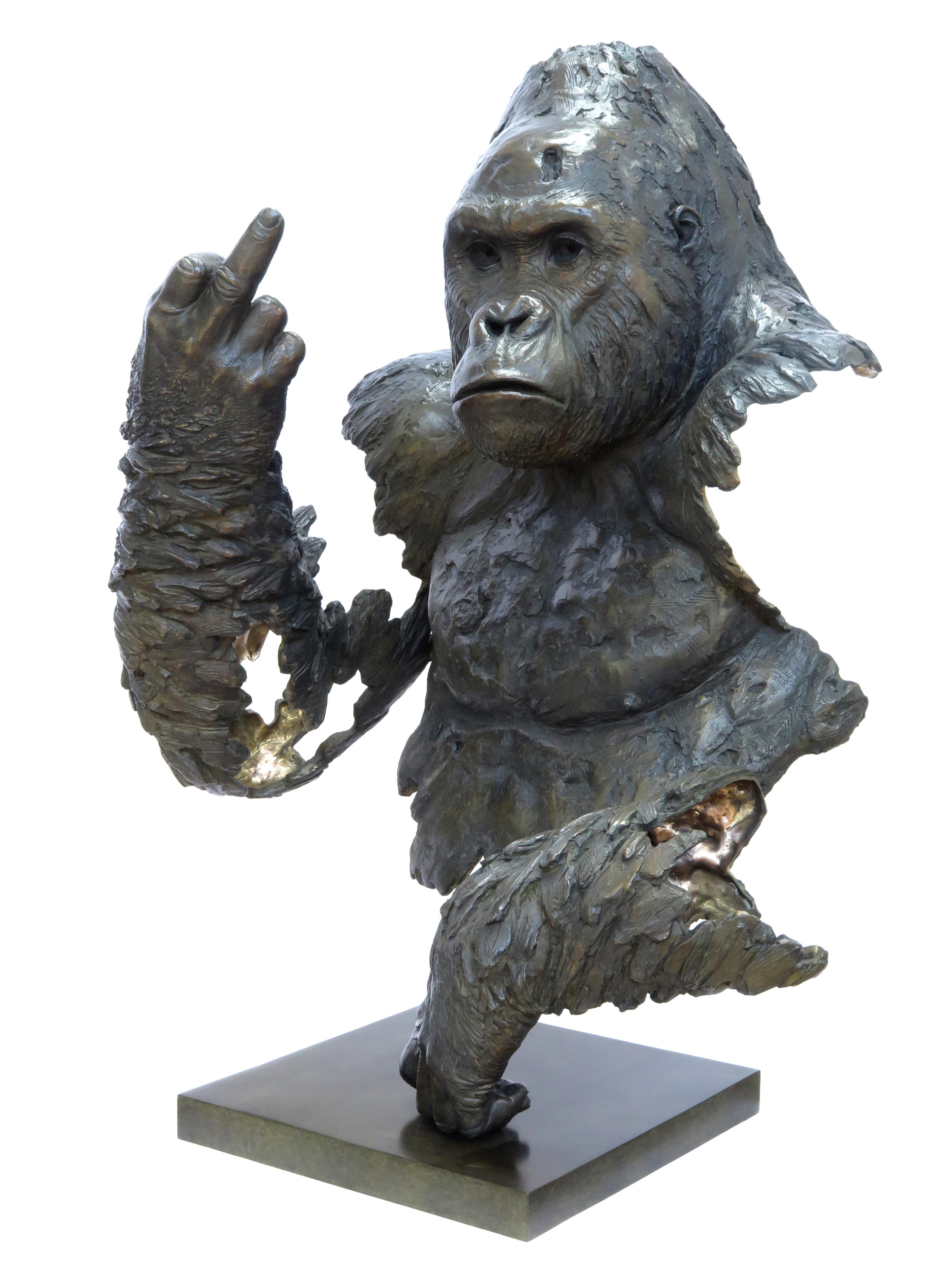 21st Century Gorilla Bronze Sculpture HUMANITY by Pierre-Jean Chabert 2