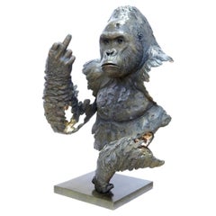 21st Century Gorilla Bronze Sculpture HUMANITY by Pierre-Jean Chabert