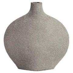 21st Century Goutte Vase in Grey Ceramic, Hand-Crafted in France