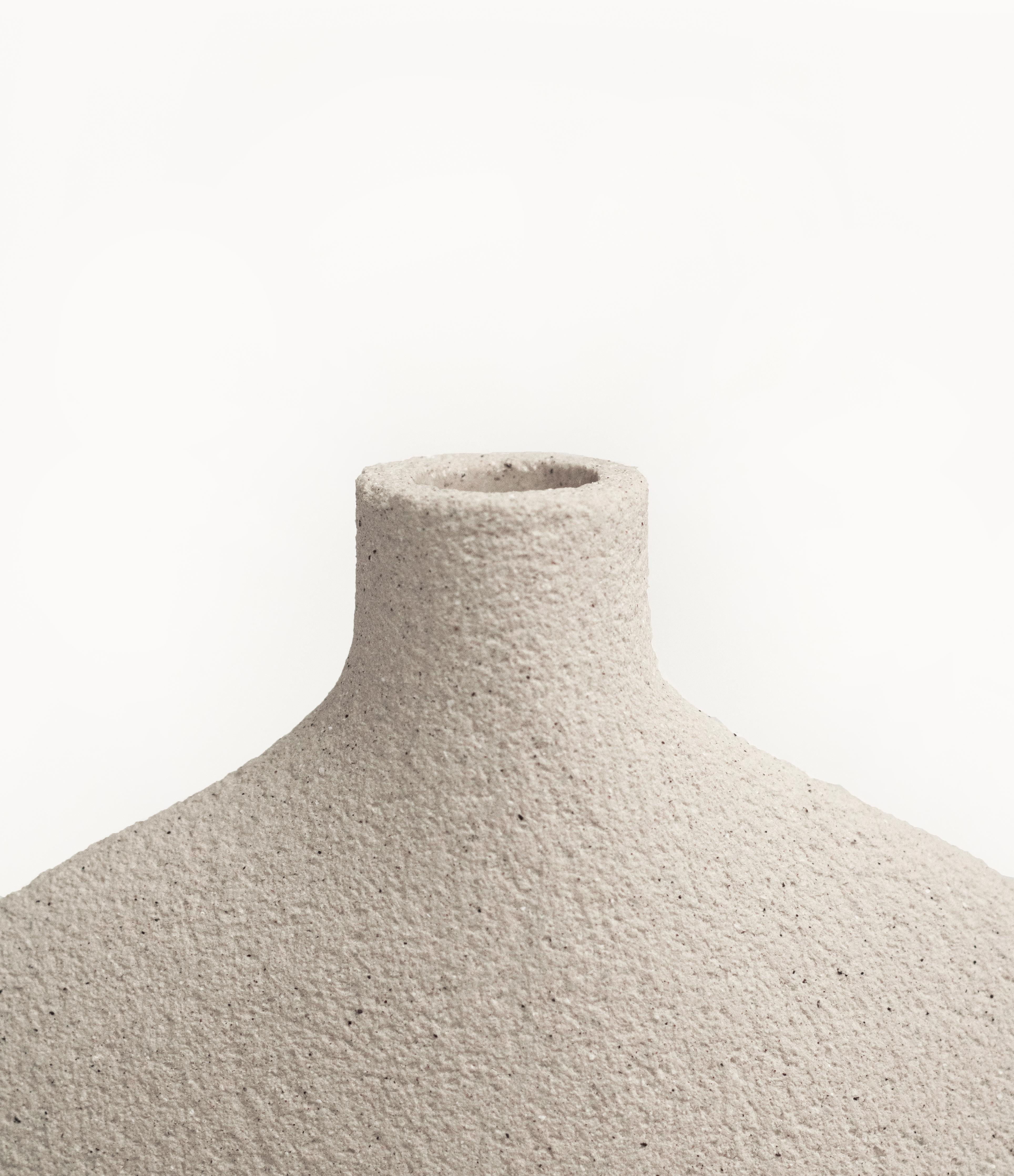 Minimalist 21st Century Goutte Vase in White Ceramic, Hand-Crafted in France For Sale