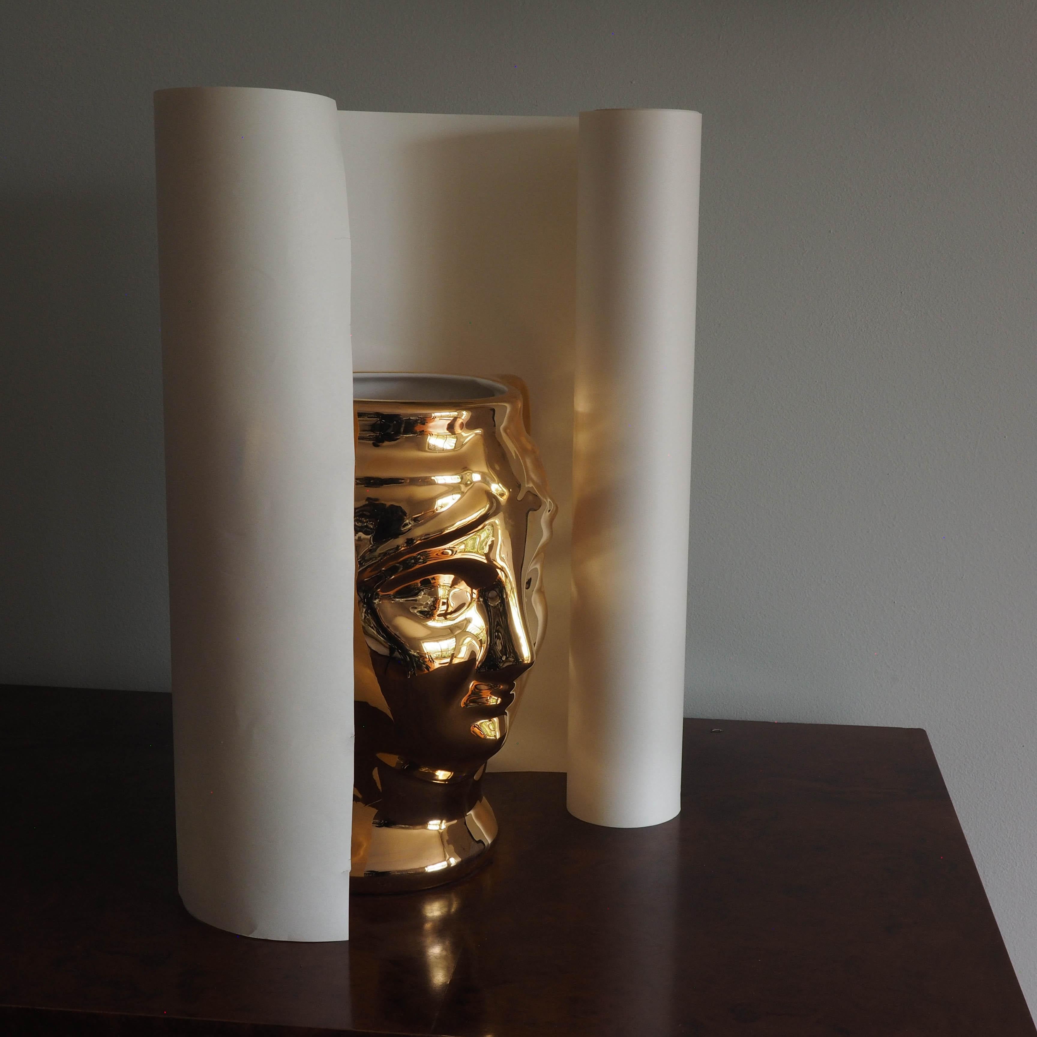 21st Century, SicilianMoor's Head. Ceramic Vases, Gold. Hand Made Made in Italy  In New Condition For Sale In Milan, IT