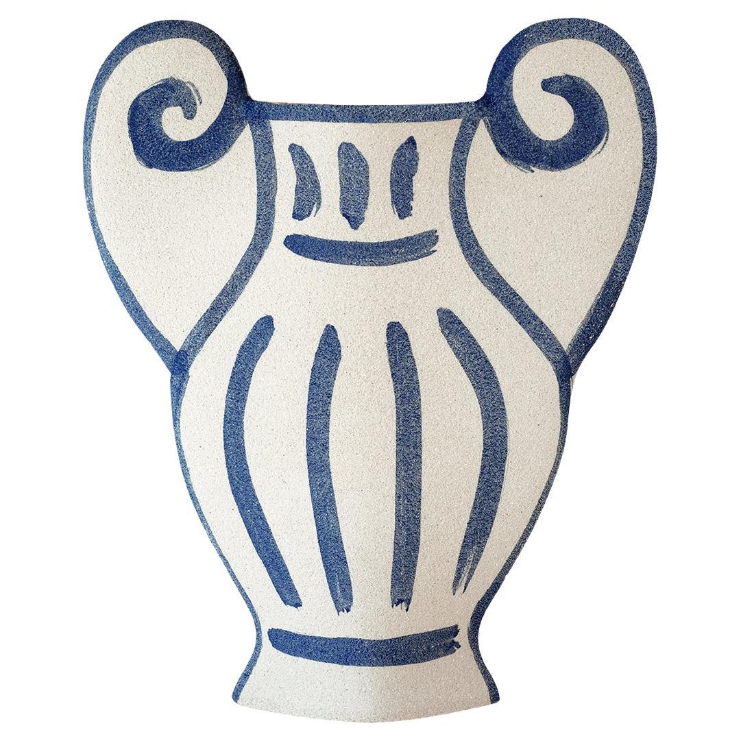 21st Century ‘Krater N°1’, in White Ceramic, Hand-Crafted in France For Sale