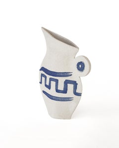 21st Century ‘Greek Pitcher’, in White Ceramic, Hand-Crafted in France
