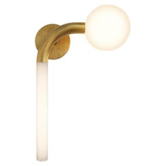 21st-Century, green and golden brass wall light