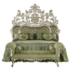21st Century Green Double Bed by Modenese Gastone, Interiors Baroque Inspiration