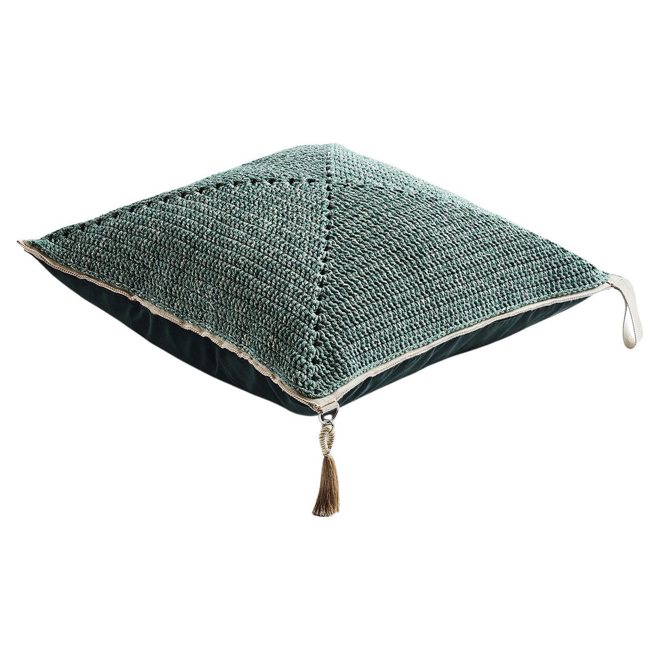 21st Century Green-Sand Outdoor Indoor Handmade Square Floor Cushion