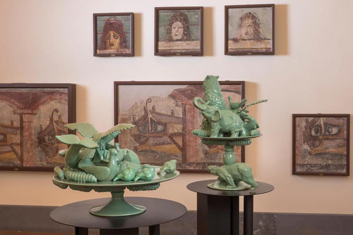 italien Sculpture verte du 21e siècle en céramique Gatti, designer A. Anastasio en vente