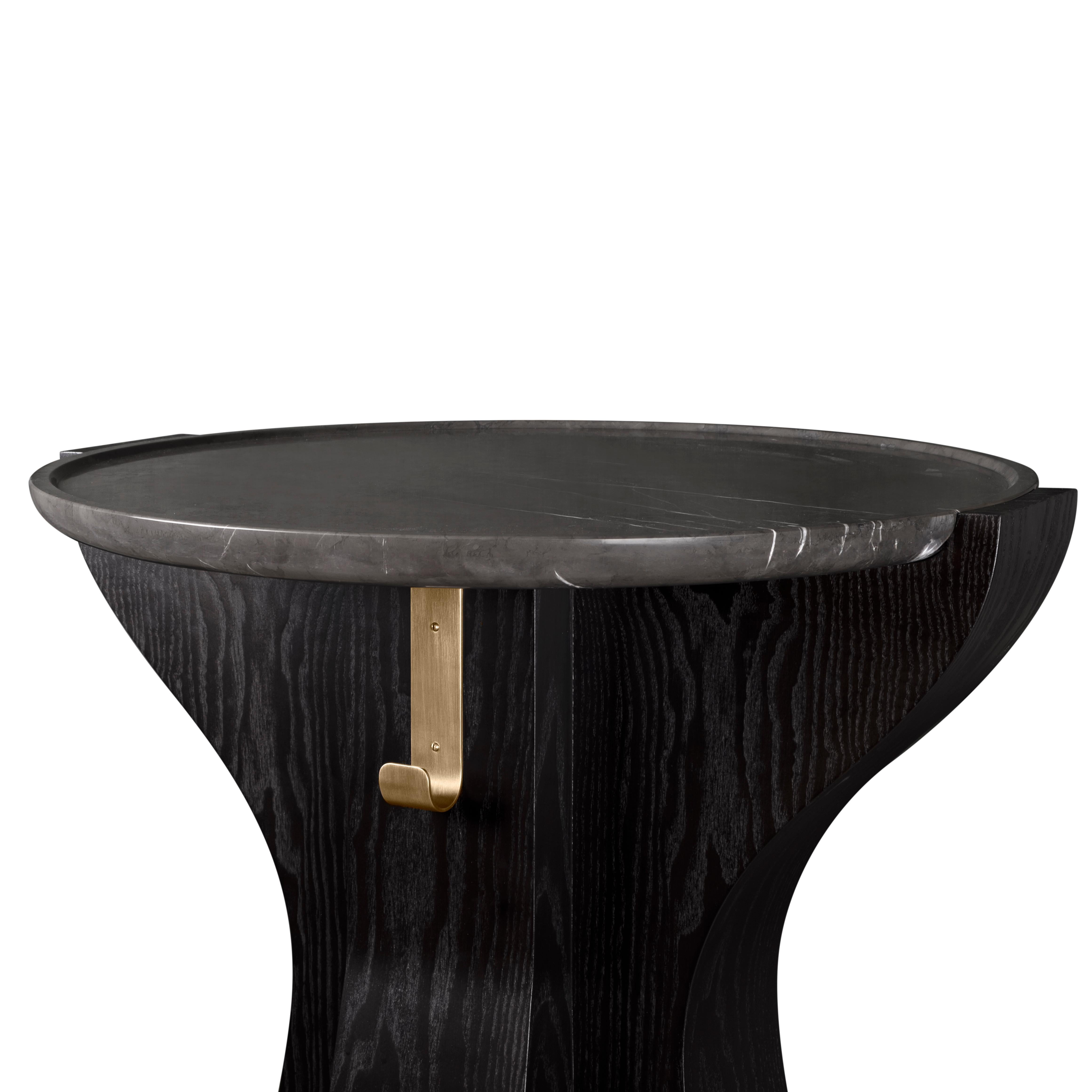 21st Century Grenfell Bar Table Marble and Wood For Sale 5