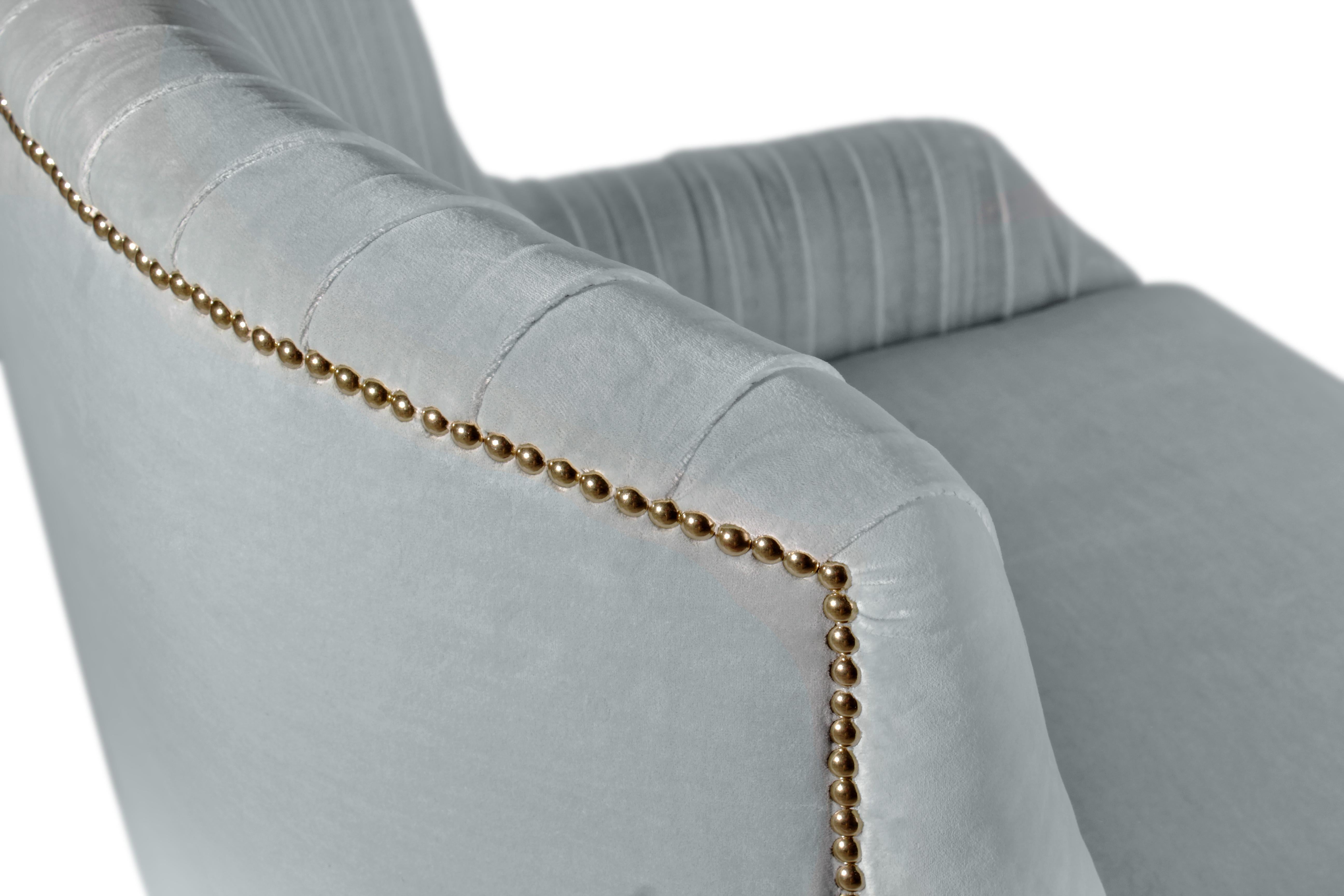 21st Century Greta Armchair Cotton Velvet Made in Portugal by Ottiu For Sale 2