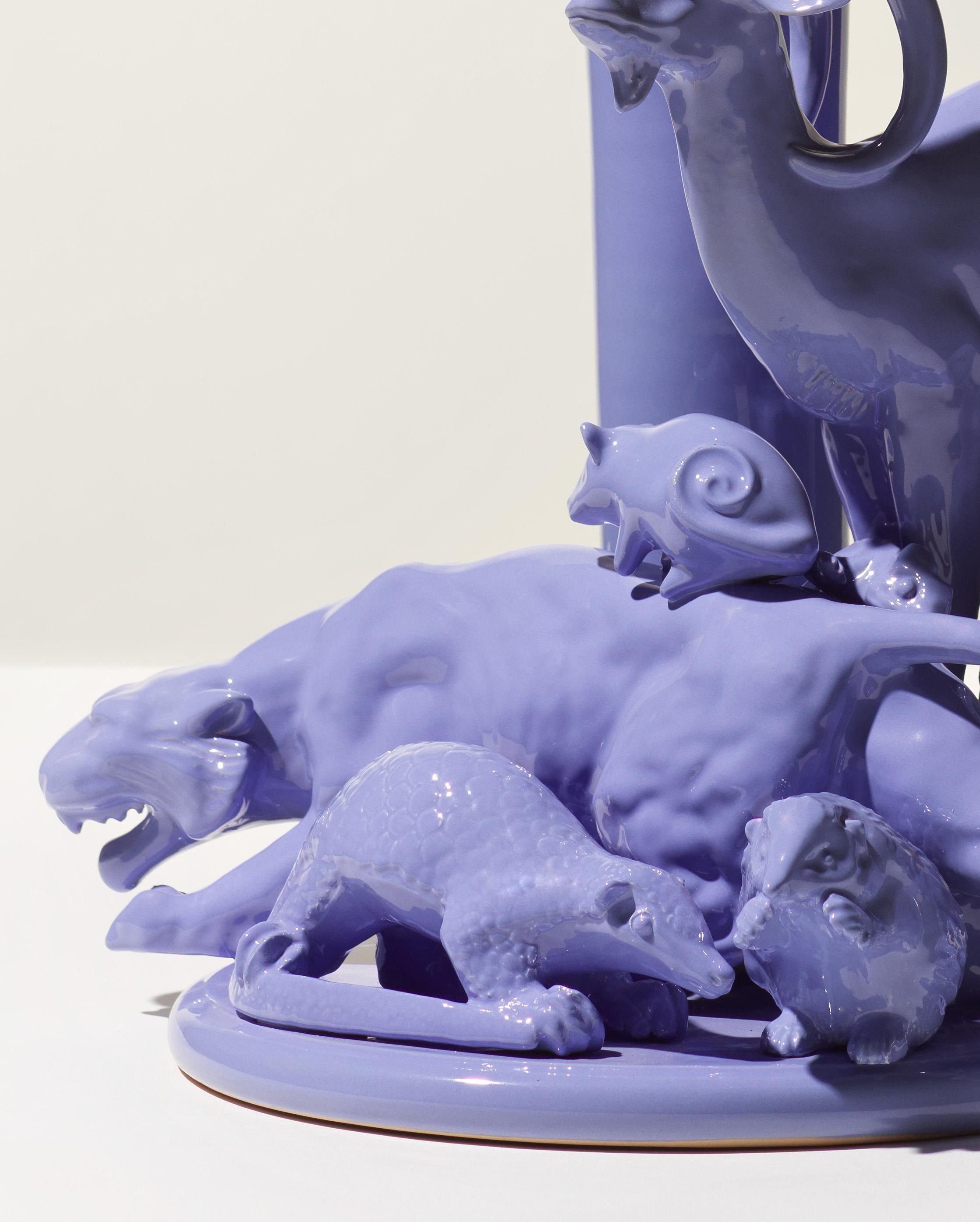 Grau-blaue Skulptur des 21. Jahrhunderts von Ceramica Gatti, Designer A. Anastasio (Italienisch) im Angebot