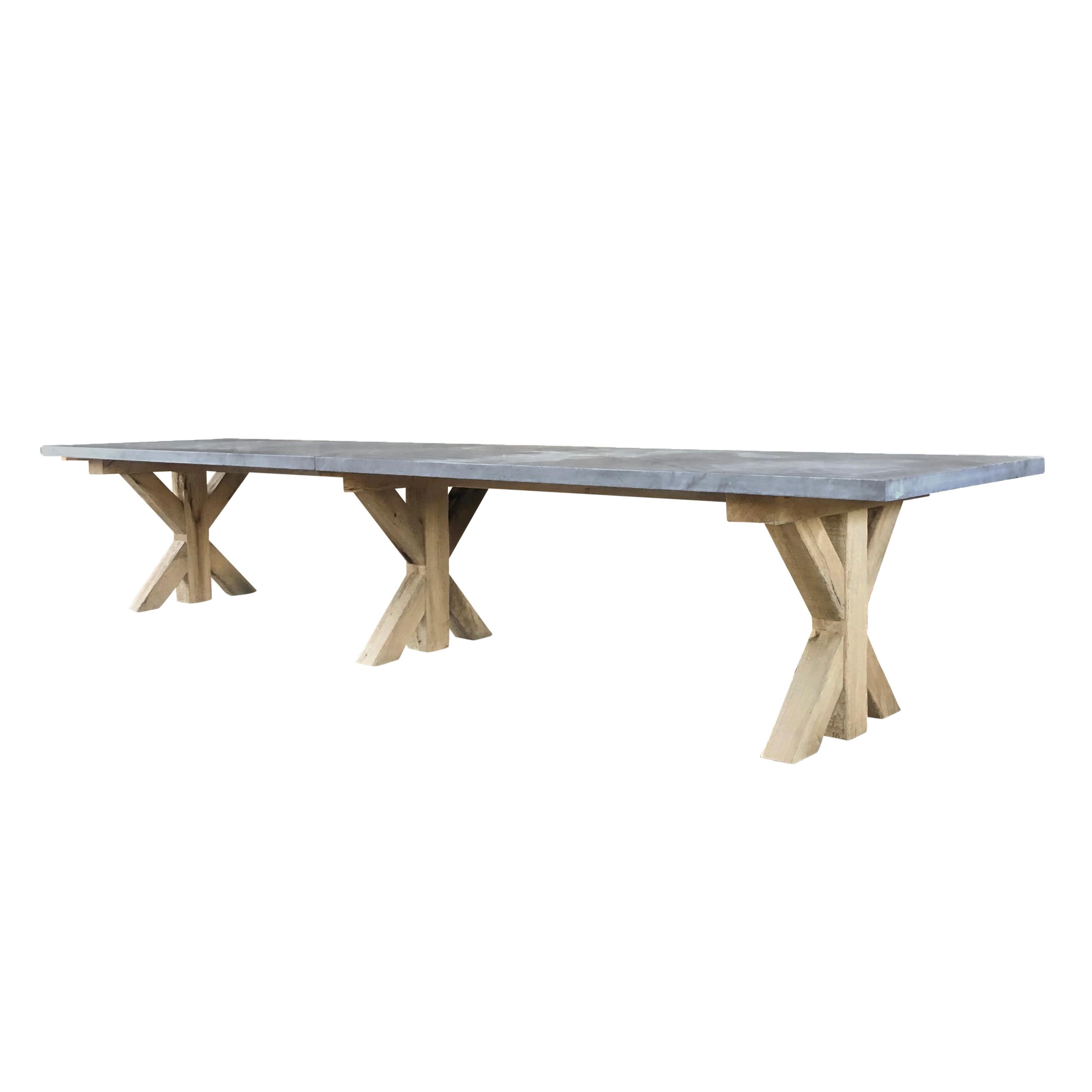 Hand-Carved 21st Century Grey Hoven Table
