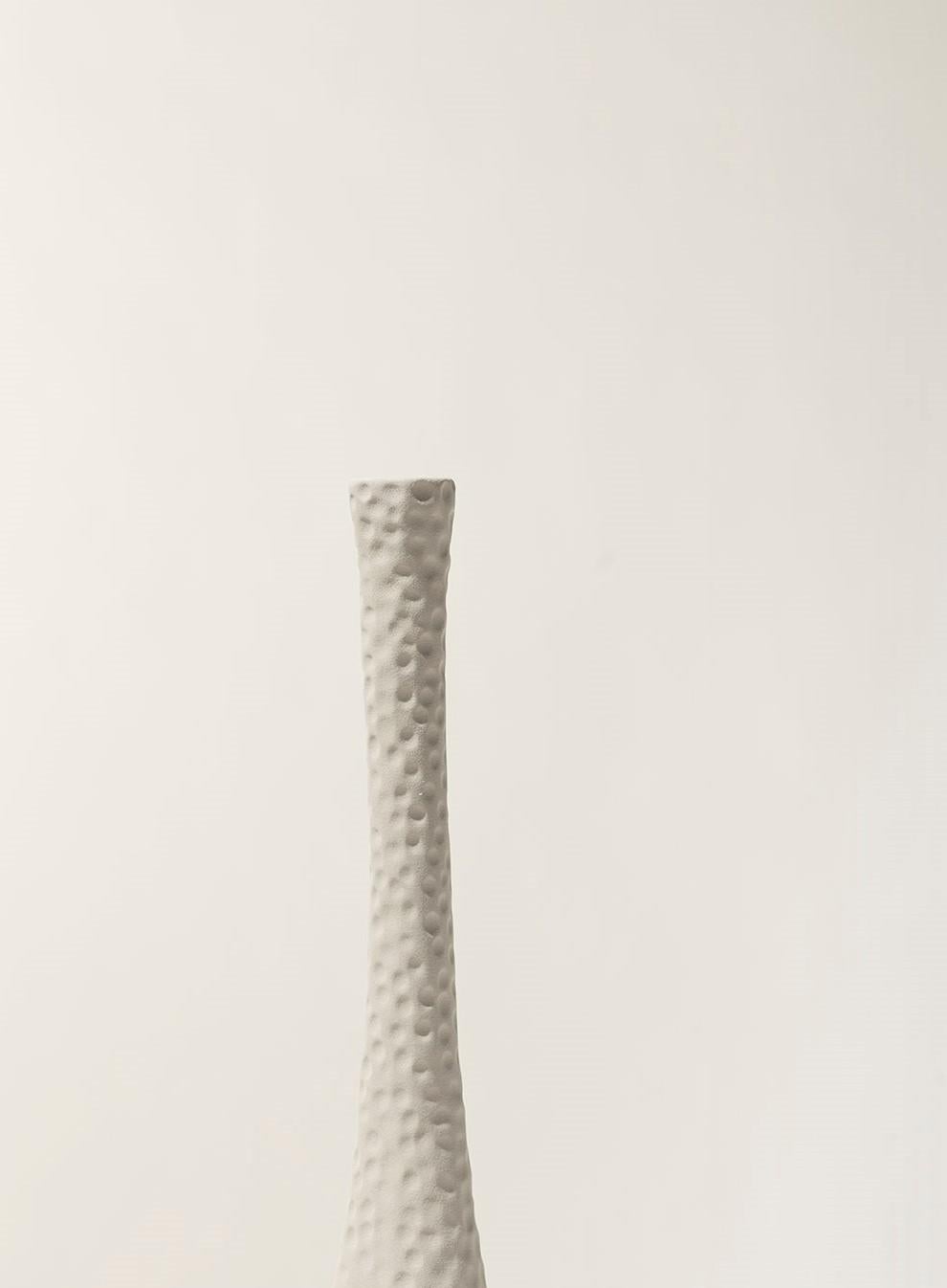21st Century Grey Matt Candlestick by Ceramica Gatti, designer A. Anastasio In New Condition For Sale In Faenza, IT