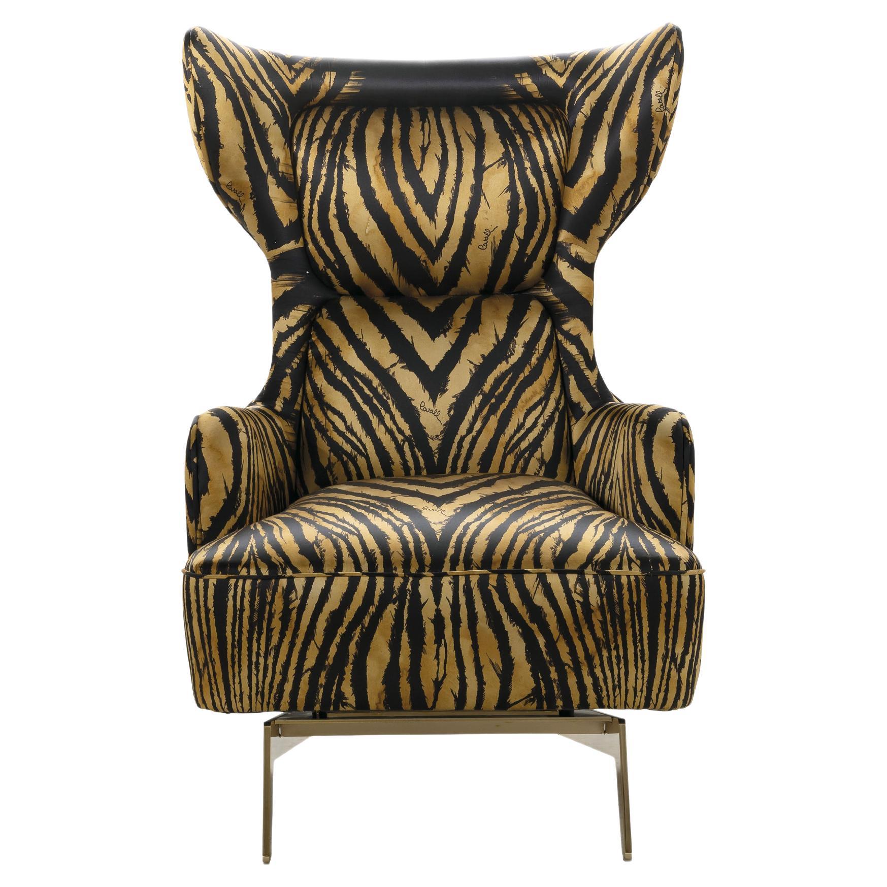 21st Century Guam Armchair in Silk by Roberto Cavalli Home Interiors For Sale