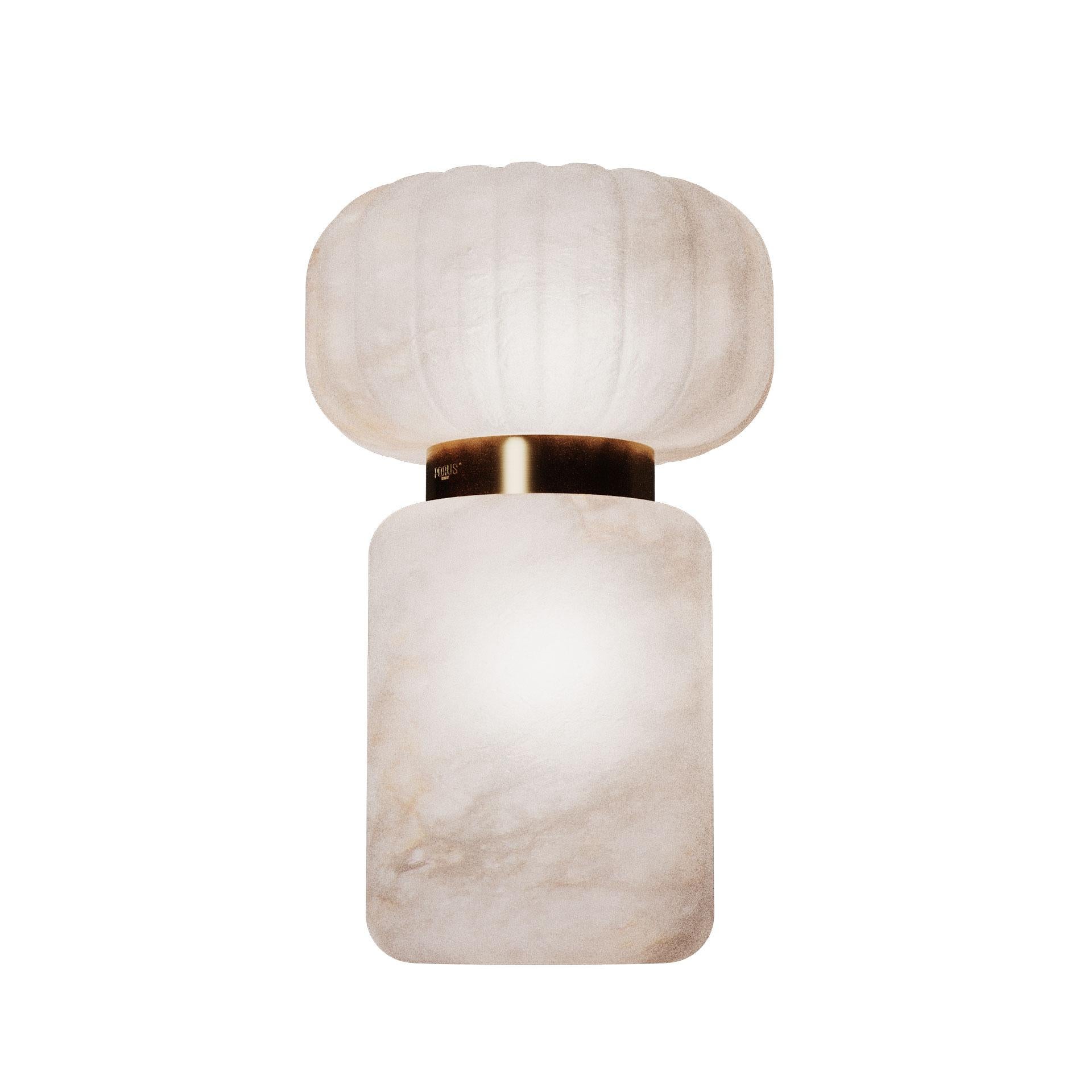 21st Century Hamphsire Table Lamp Aged Brass Alabaster For Sale 1