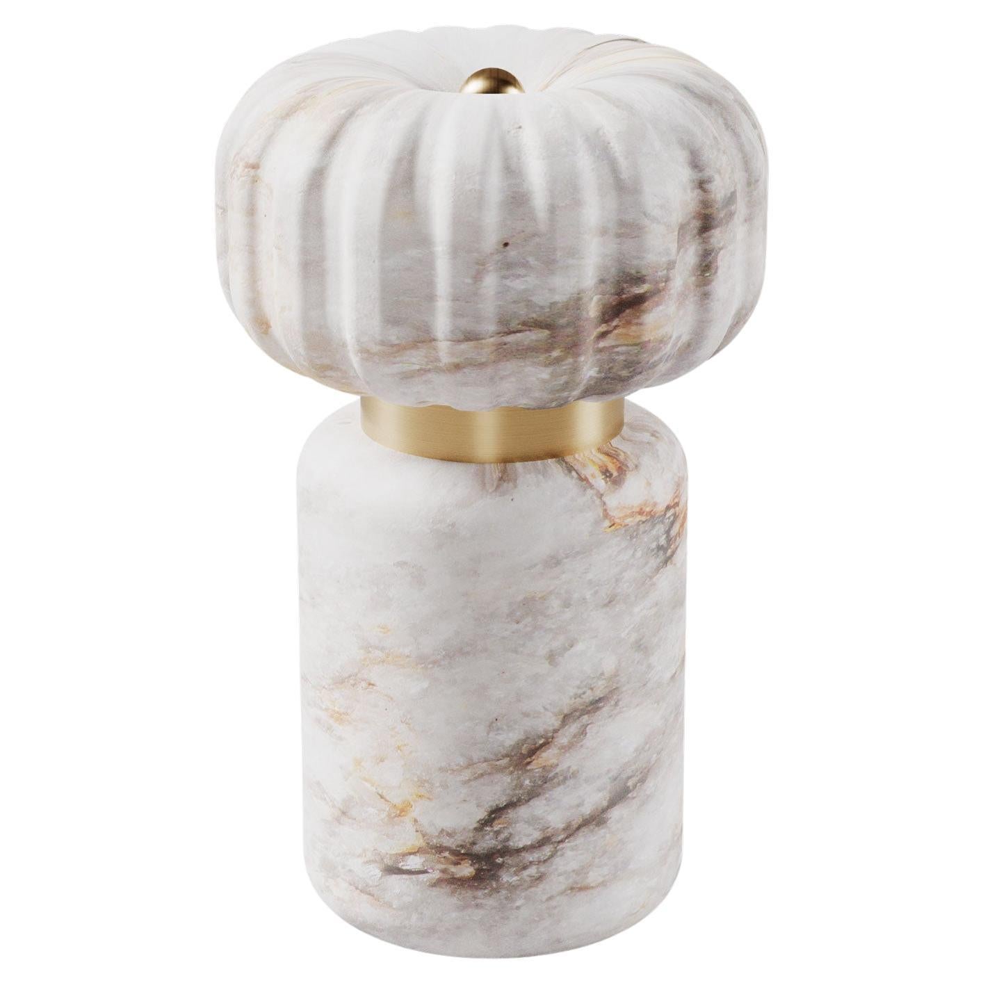 21st Hamphsire Table Lamp Aged Brass Alabaster Made in Portugal by Porus Studio