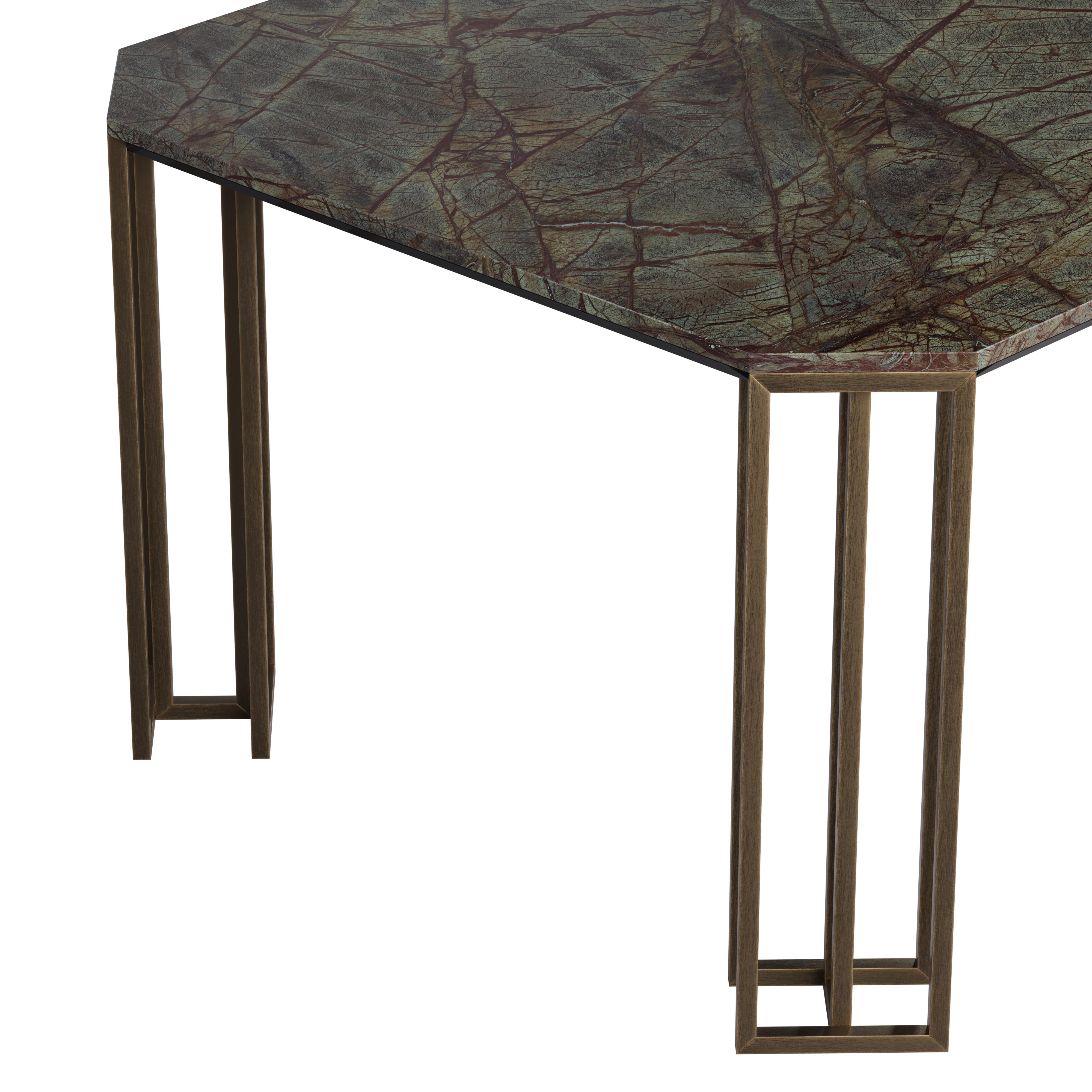 21st Century Hancock Dining Table Marble Brushed Gun Metal For Sale 8