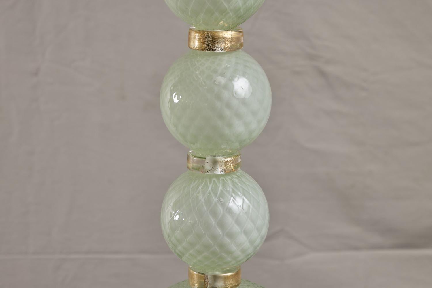 Italian 21st Century Hand Blown Morano Smoke Bubbles Glass Lamp For Sale