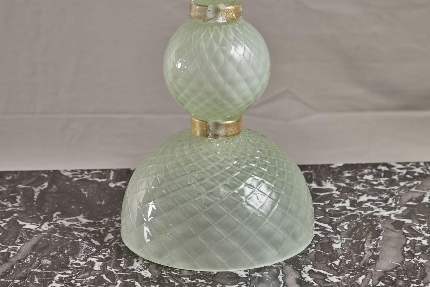 21st Century Hand Blown Morano Smoke Bubbles Glass Lamp In Good Condition For Sale In Pasadena, CA