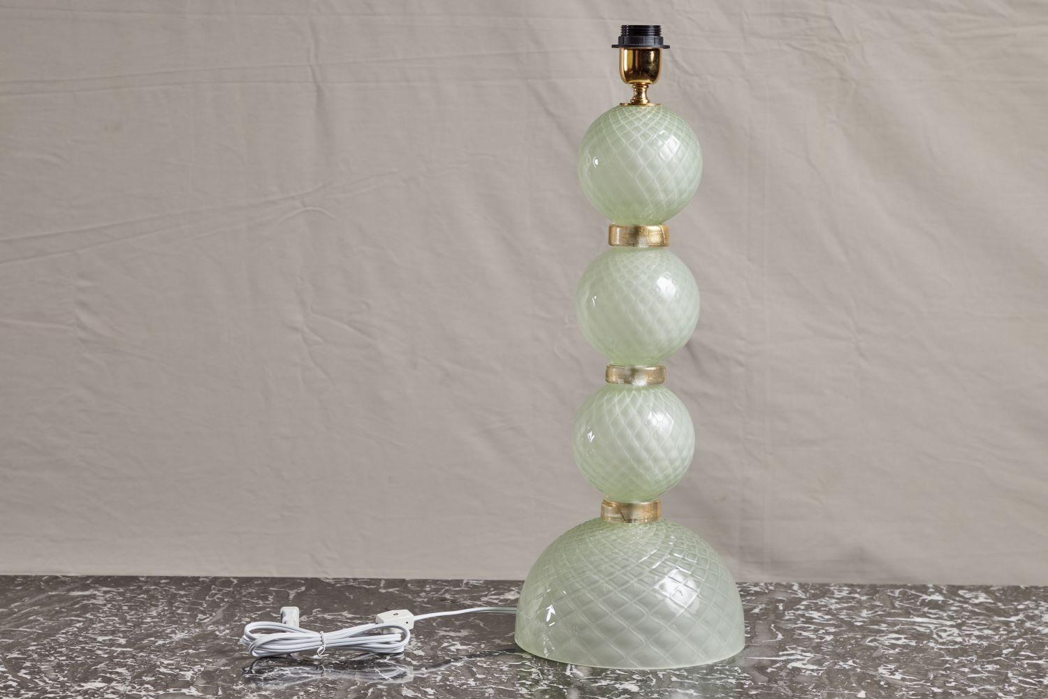 Contemporary 21st Century Hand Blown Morano Smoke Bubbles Glass Lamp For Sale