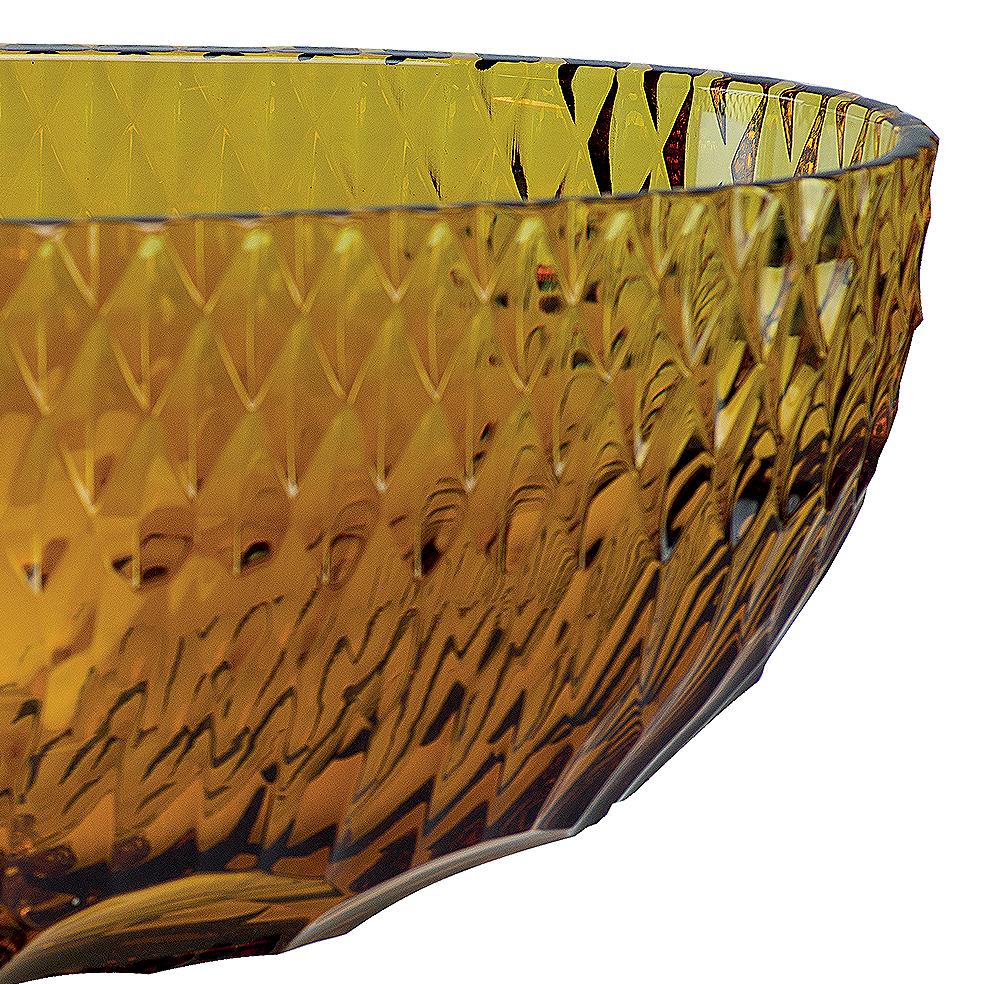 Italian 21st Century, Hand-Carved Amber Crystal and Golden Bronze Bowl with Rhinoceros For Sale
