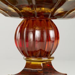 21st Century, Hand-Carved Amber Crystal and Silver Bowl in Classic Style