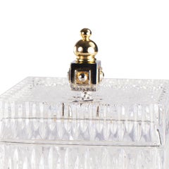 21st Century, Hand-Carved Clear Crystal and Bronze Box