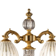 Lámpara de Sobremesa de Cristal y Bronce Tallada a Mano del Siglo XXI