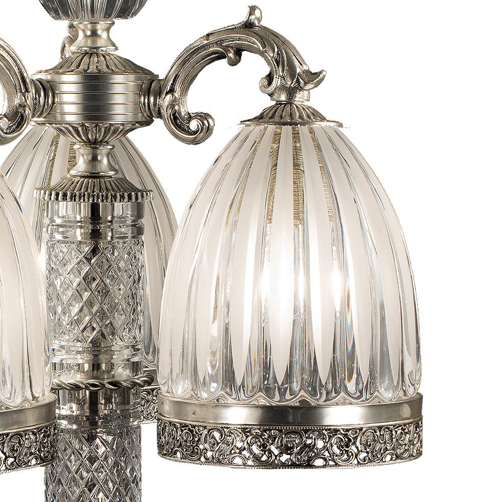 Louis XVI 21st-Century, Hand Carved Crystal and Bronze Table Lamp  For Sale