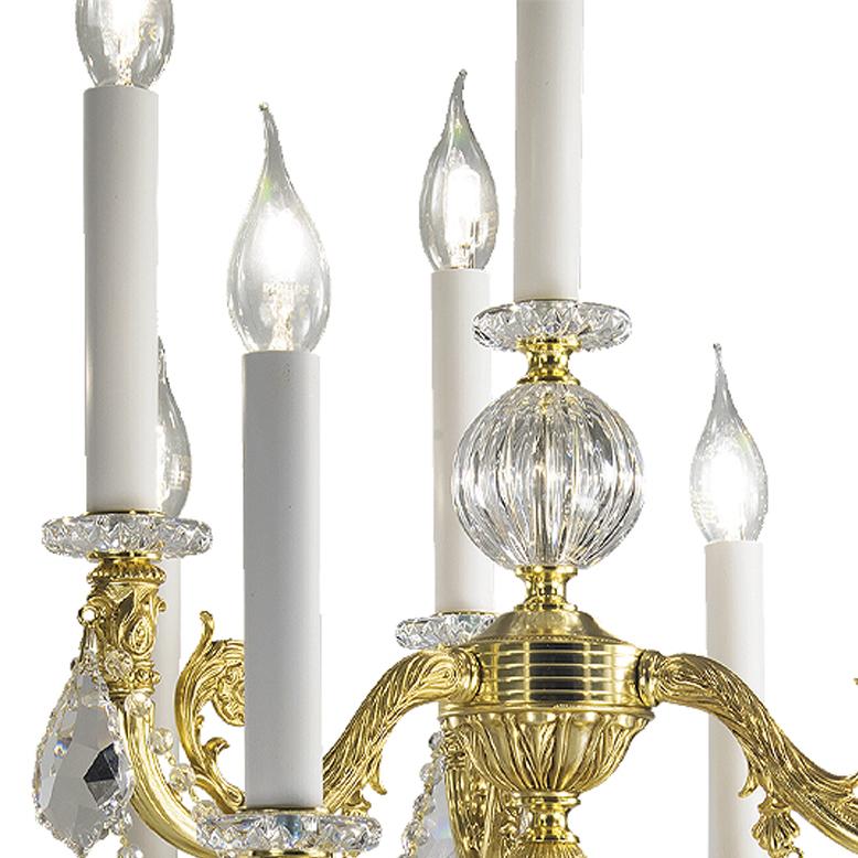 italien Lampe de table du XXIe siècle en cristal et bronze sculptés à la main dans le style Luigi XVI en vente